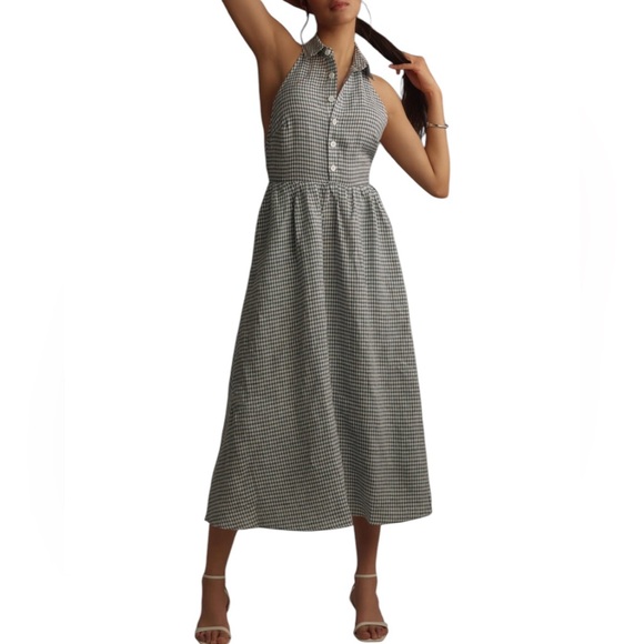 Reformation Dresses & Skirts - NWT Reformation Tace Linen Dress in Blue Motif Size 12